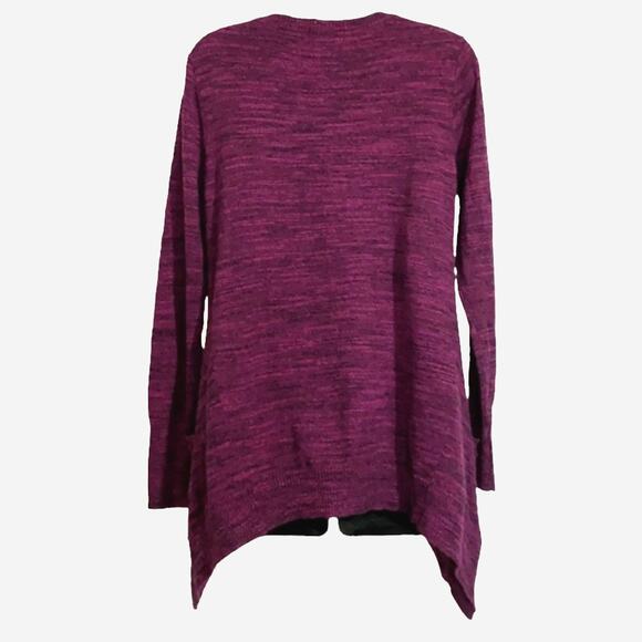 Logo Lori Goldstein Shark Bite Purple Marled Sweater Size Medium - Picture 8 of 12